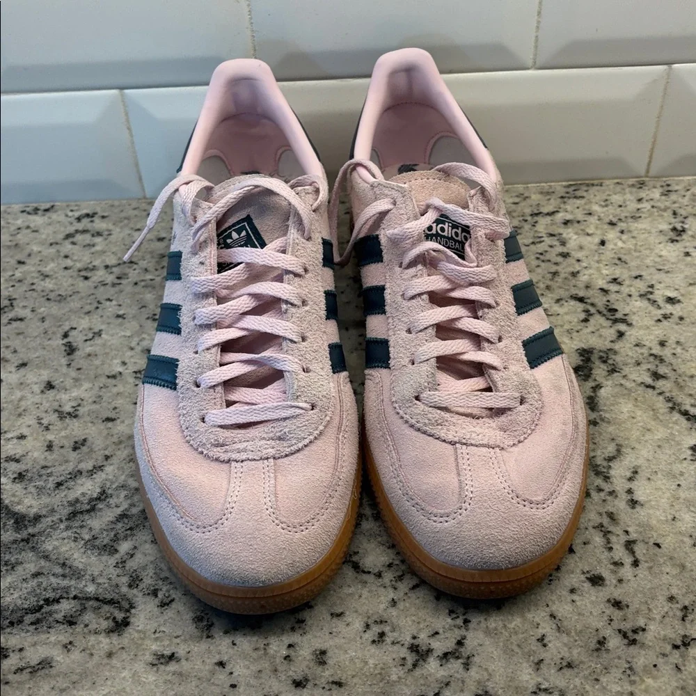 Adidas Pink Suede Spezial with navy Stripes size 9 - Picture 9 of 13